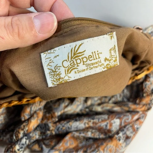 Cappelli‎ straw and fabric shoulder bag. - Picture 9 of 16